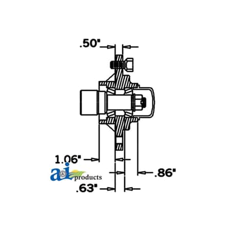 A & I Products Hub & Spindle Assy. (4 Bolt) 6.9" x7" x2.5" A-HS130045